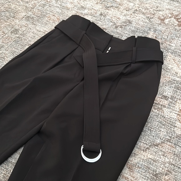 White House Black Market Tapered Belted Black Trouser (Size 4). Lightly worn. - Picture 2 of 7